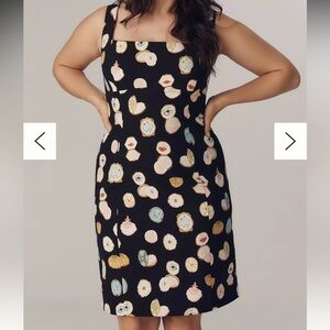 Maeve Black Midi Dress with Colorful Pattern